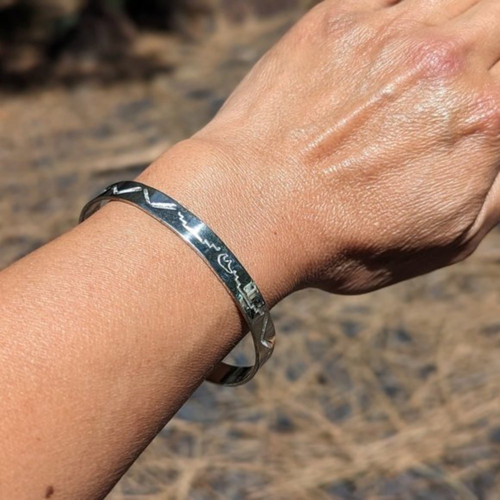 Navajo Jewelry Sterling Silver Cuff Bracelet Native American Navajo Sz 6.5in***